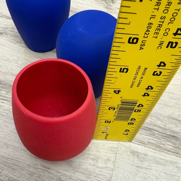 Set of 3 Unbreakable Silicone Wine Tumblers Blue & Red 14Oz BPA Free Hot/Cold - Picture 5 of 5